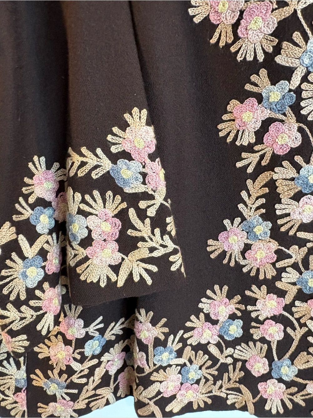 Banana Republic Brown Tunic with Pink & Cream Floral Embroidery - Picture 6 of 6